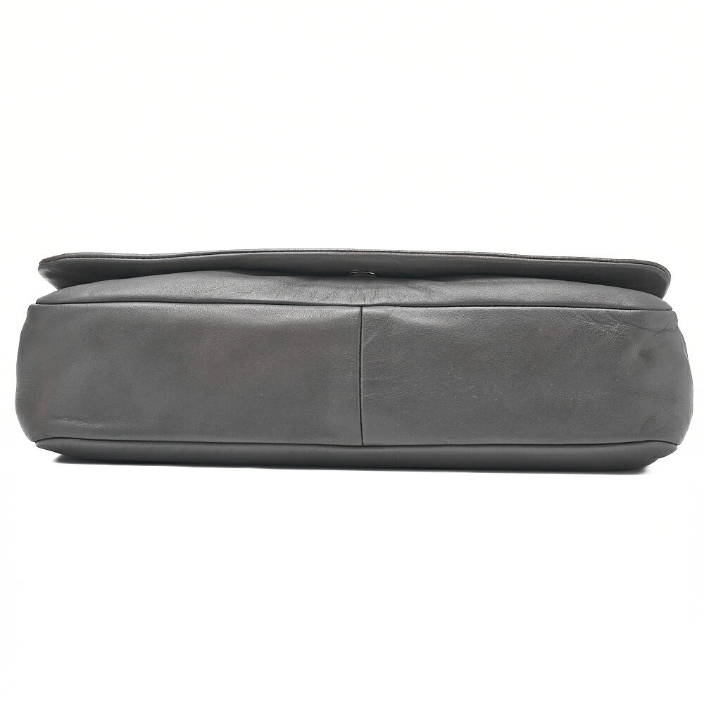 CHANEL Big Coco Mark Studs Full Flap Shoulder Bag Lambskin Grey Silver-Tone Hardware, Pre-Owned