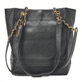 CHANEL Triple Coco Double Chain Shoulder Caviar Skin Black Gold-Tone Hardware, Pre-Owned