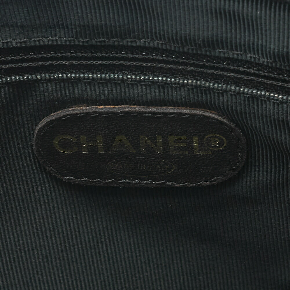 CHANEL Triple Coco Double Chain Shoulder Caviar Skin Black Gold-Tone Hardware, Pre-Owned