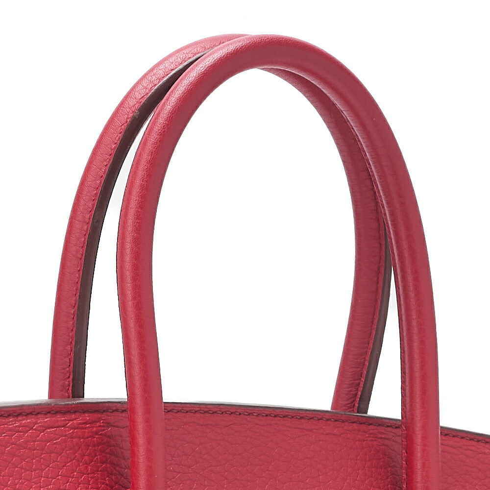 HERMES Birkin 35 Trion Clemence Handbag Rouge Lance Gold-Tone Hardware, Pre-Owned