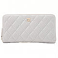 CHANEL Matelasse Round Long Wallet Caviar Skin Grey Gold-Tone Hardware, Pre-Owned