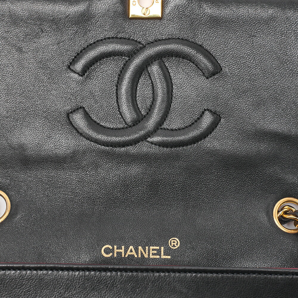 CHANEL Matelasse Diamond Stitch Single Flap Chain Shoulder Black Gold-Tone Hardware, Pre-Owned