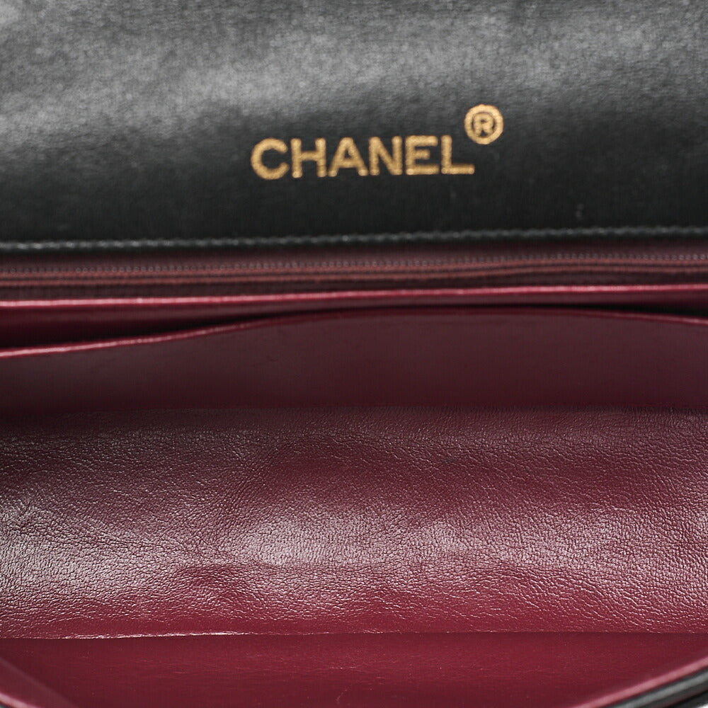 CHANEL Matelasse Diamond Stitch Single Flap Chain Shoulder Black Gold-Tone Hardware, Pre-Owned