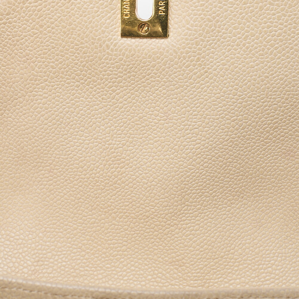 CHANEL Shoulder Backpack Triple Coco Turnlock Caviar Skin Beige Gold-Tone Hardware, Pre-Owned