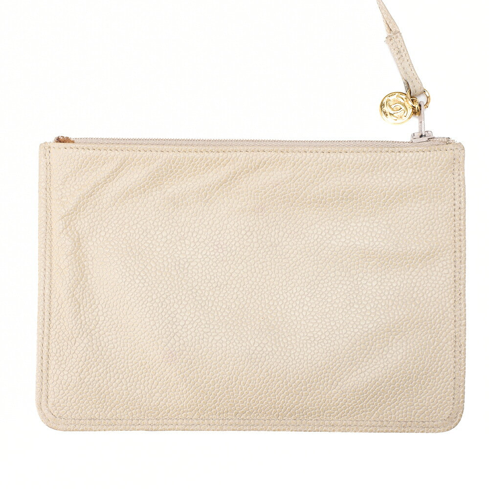 CHANEL Shoulder Backpack Triple Coco Turnlock Caviar Skin Beige Gold-Tone Hardware, Pre-Owned