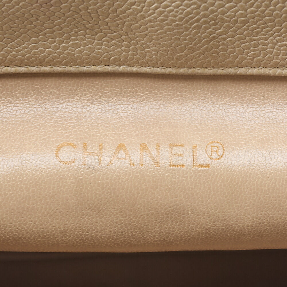 CHANEL Shoulder Backpack Triple Coco Turnlock Caviar Skin Beige Gold-Tone Hardware, Pre-Owned
