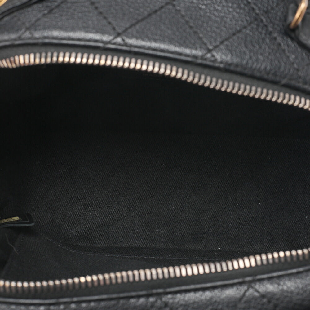 CHANEL Shoulder Bag Coco Mark Vanity 2way Lambskin Black Gold-Tone Hardware, Pre-Owned