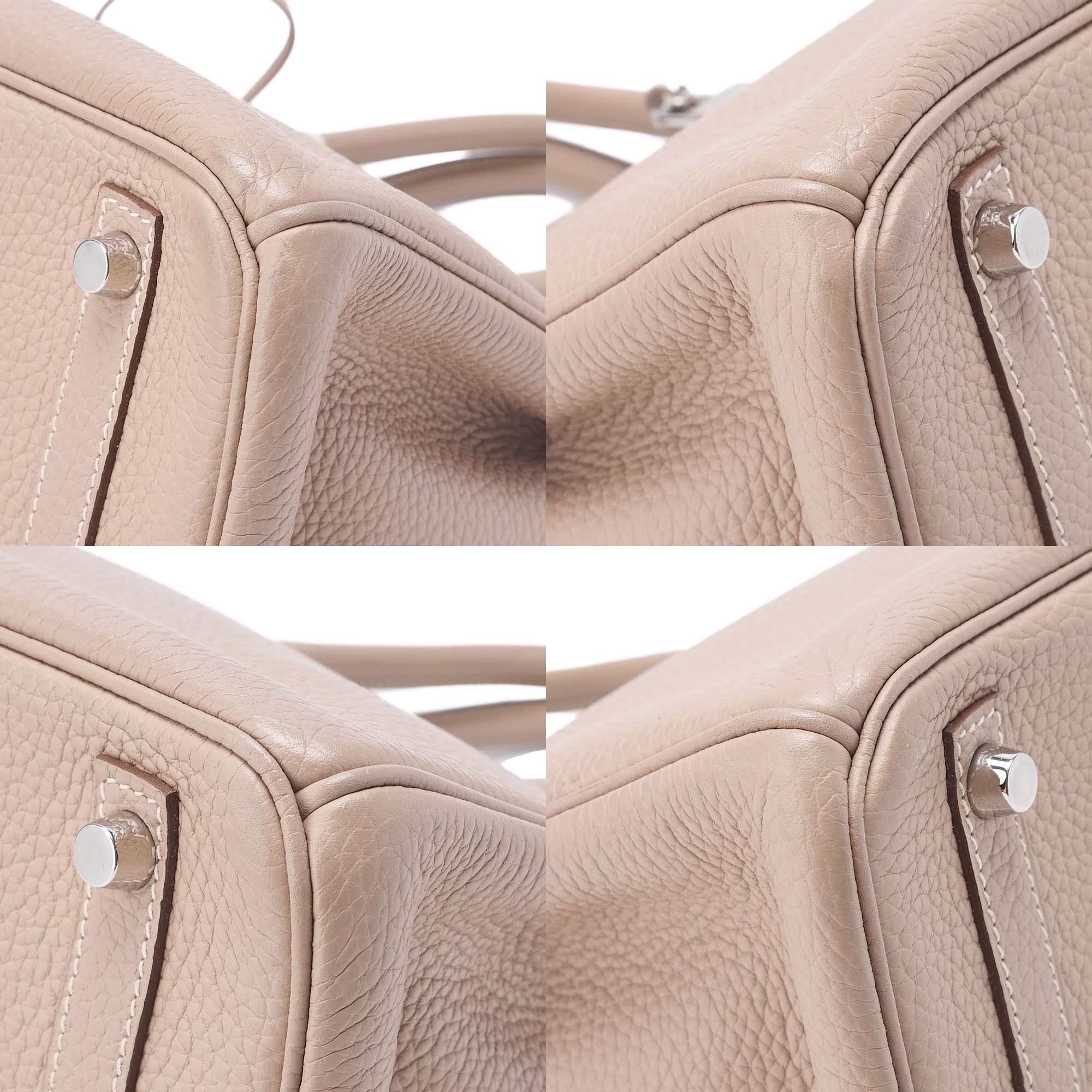 HERMES Birkin 30 Trion Clemence Handbag Tourtiere Gray Silver-Tone Hardware, Pre-Owned