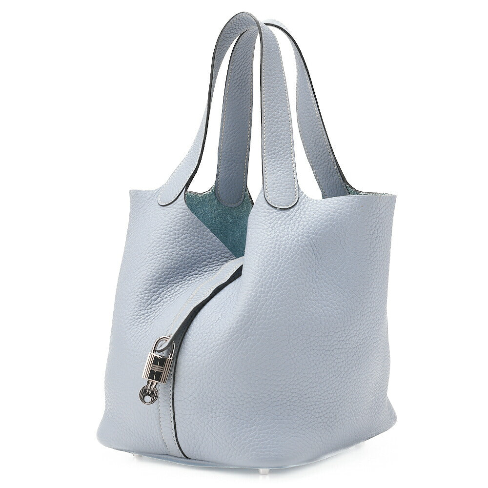 HERMES Picotan Rock MM Tryon Clemence Blue Pale Silver-Tone Hardware, Pre-Owned