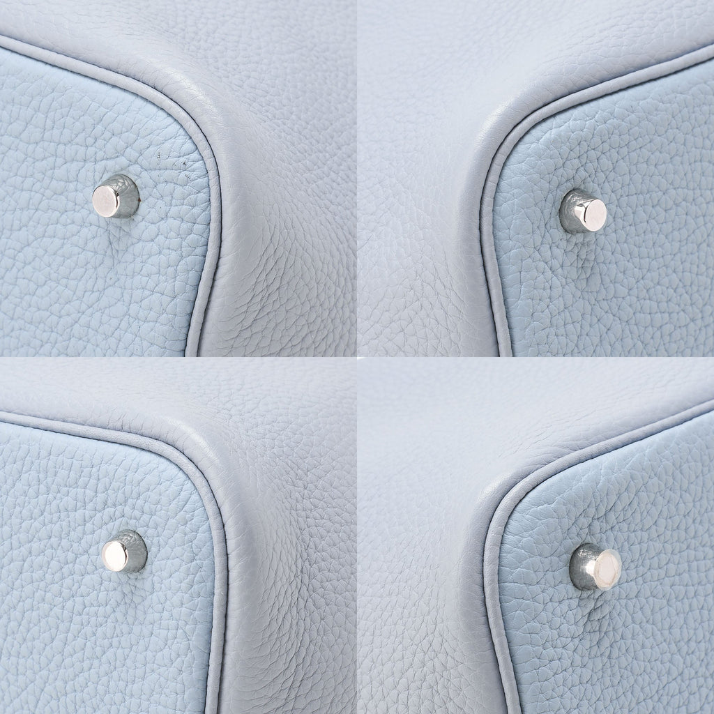 HERMES Picotan Rock MM Tryon Clemence Blue Pale Silver-Tone Hardware, Pre-Owned