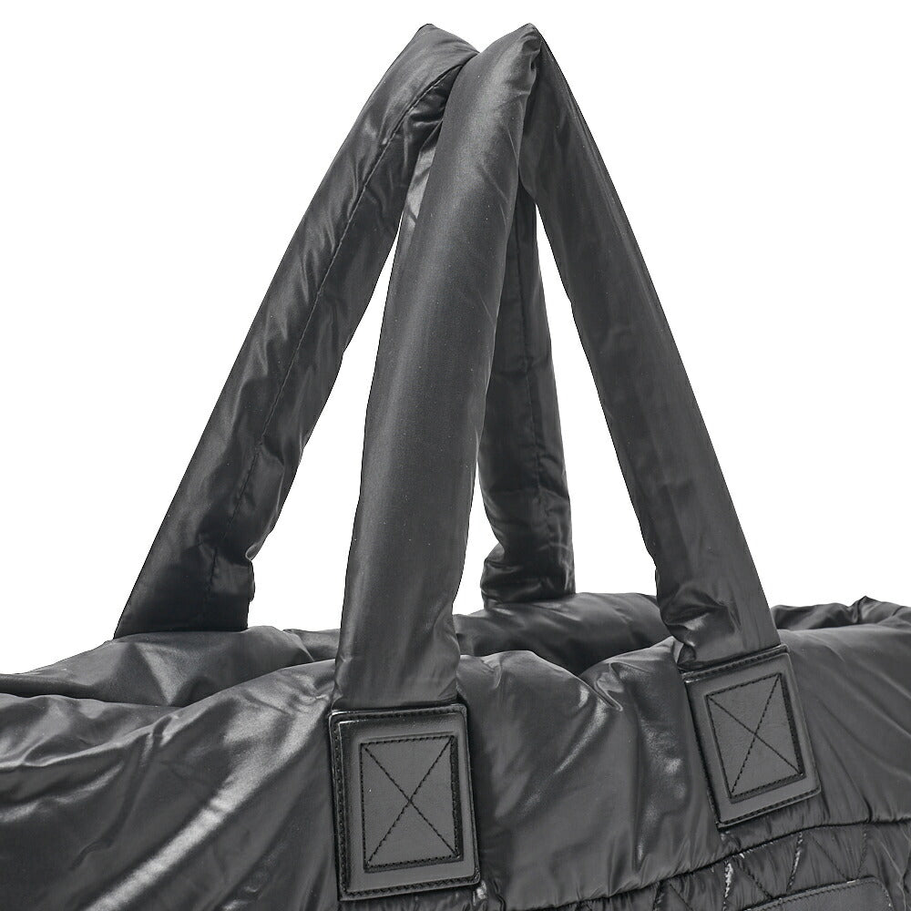 CHANEL Nylon Coco Tote Bag Black Silver Fittings Coco Large Tote Brand [Used] [Free Shipping]