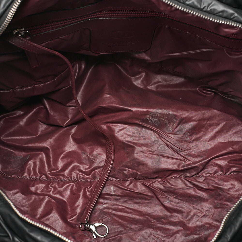 CHANEL Nylon Coco Tote Bag Black Silver Fittings Coco Large Tote Brand [Used] [Free Shipping]