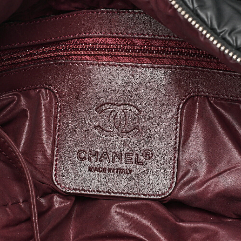 CHANEL Nylon Coco Tote Bag Black Silver Fittings Coco Large Tote Brand [Used] [Free Shipping]