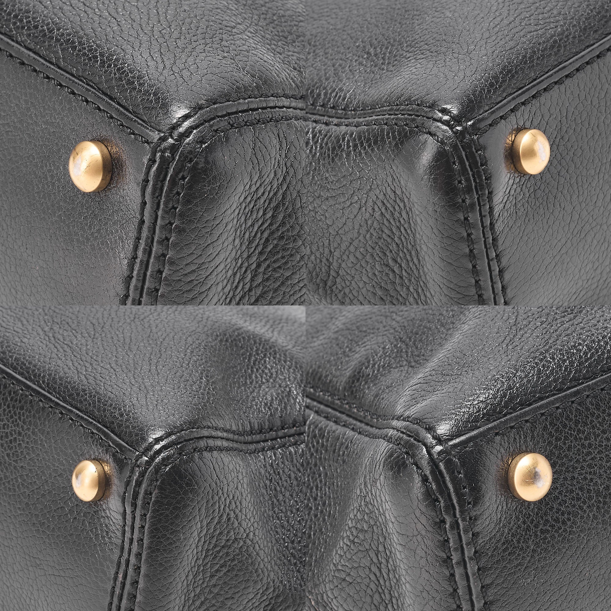 CHANEL Caviar Skin Coco Mark Chain Tote Bag Black Gold-Tone Hardware, Pre-Owned