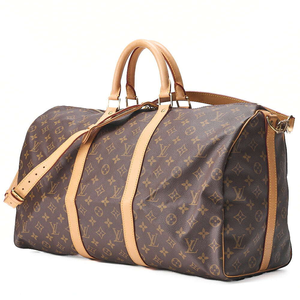 LOUIS VUITTON Louis Vuitton Monogram Keepol Handi?re 50 Boston Bag M41416 Brown Gold-Tone Hardware, Pre-Owned