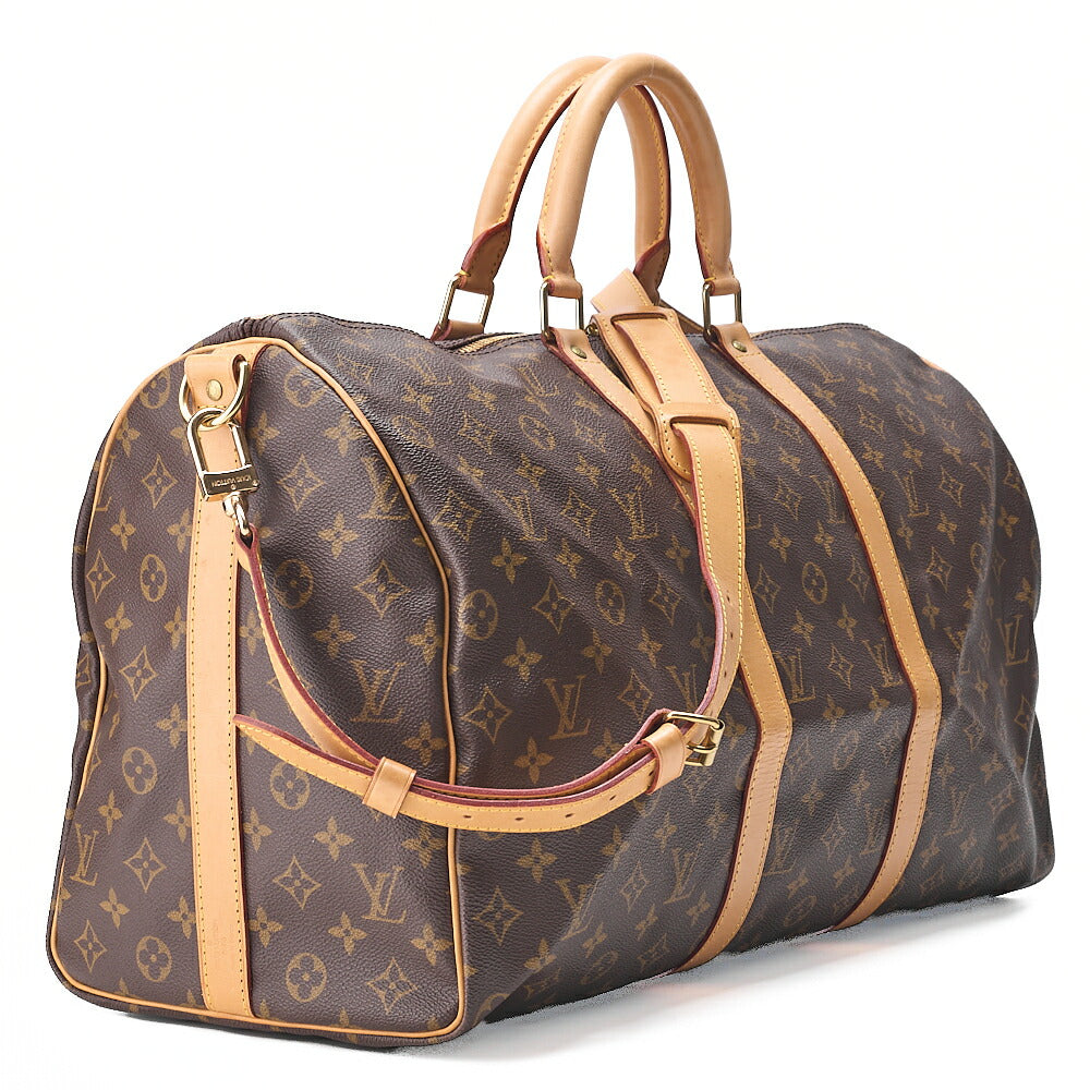 LOUIS VUITTON Louis Vuitton Monogram Keepol Handi?re 50 Boston Bag M41416 Brown Gold-Tone Hardware, Pre-Owned