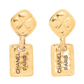 CHANEL Matelasse Earrings Cambon Plate 777 GP Gold Gold -Tone Hardware, Pre-Owned