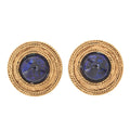 CHANEL Chanel Earrings 25 Colorstone  x GP Navy Gold-Tone Hardware, Pre-Owned