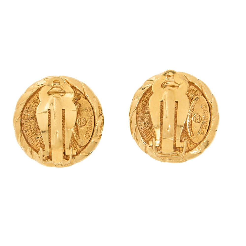 CHANEL Circle Cocomark 2398 Earrings GP Gold Gold Plated-Tone Hardware, Pre-Owned