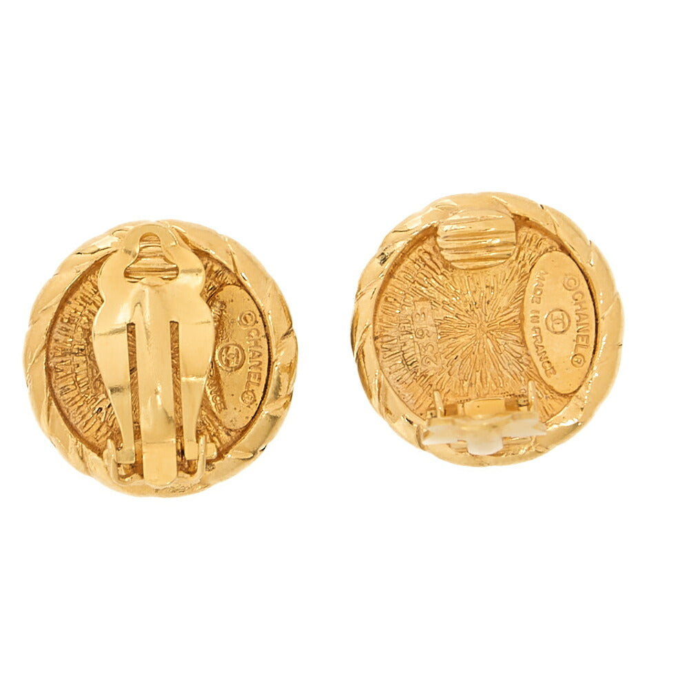 CHANEL Circle Cocomark 2398 Earrings GP Gold Gold Plated-Tone Hardware, Pre-Owned