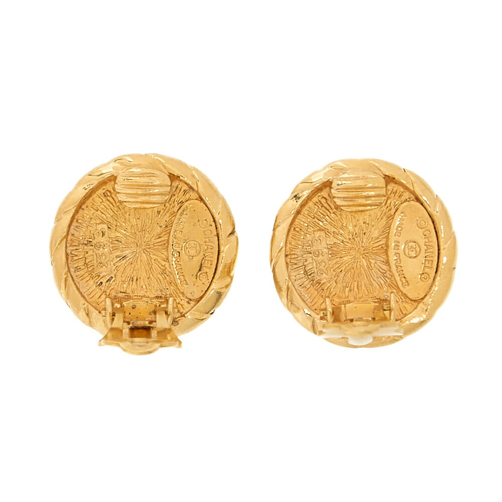 CHANEL Circle Cocomark 2398 Earrings GP Gold Gold Plated-Tone Hardware, Pre-Owned