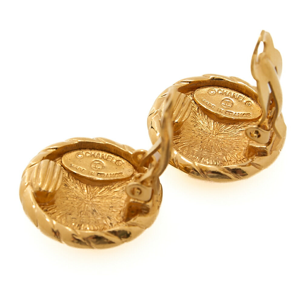 CHANEL Circle Cocomark 2398 Earrings GP Gold Gold Plated-Tone Hardware, Pre-Owned