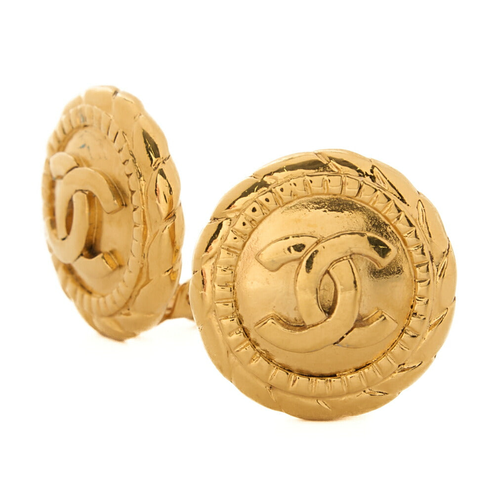 CHANEL Circle Cocomark 2398 Earrings GP Gold Gold Plated-Tone Hardware, Pre-Owned