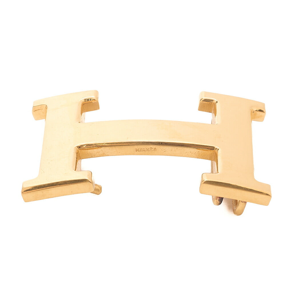 HERMES H Belt Belt 80 Box Calf Black x Rouge (Gold-Tone Hardware, Pre-Owned