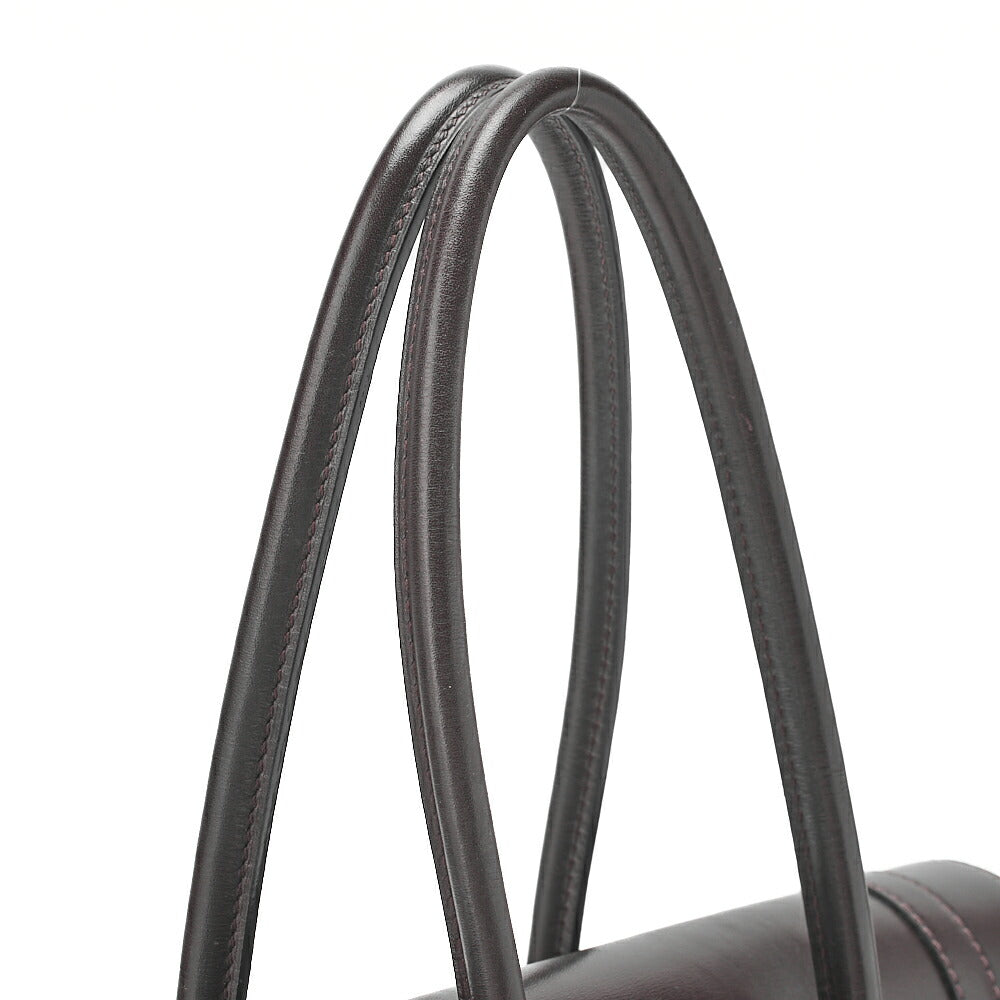 HERMES Hermes Drag 32 Handbag Box Calf Brown Silver-Tone Hardware, Pre-Owned