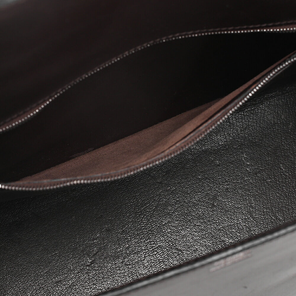 HERMES Hermes Drag 32 Handbag Box Calf Brown Silver-Tone Hardware, Pre-Owned