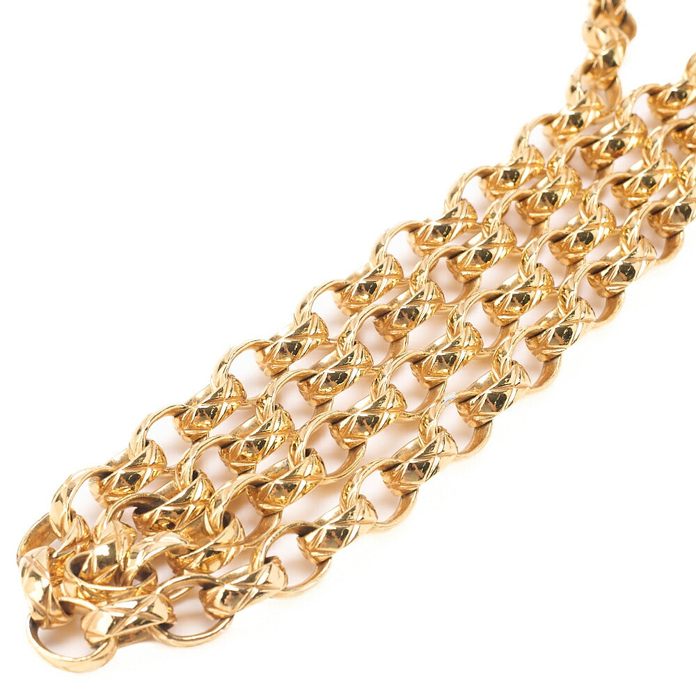 CHANEL Matelasse Coco Mark with Fringe Bijou Chain Shoulder Lambskin Beige Gold-Tone Hardware, Pre-Owned