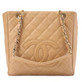 CHANEL Chanel Tote Bag Matelasse Caviar Skin Beige PST Gold-Tone Hardware, Pre-Owned