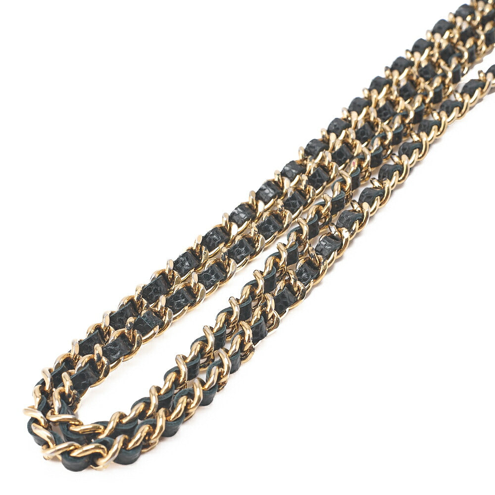 CHANEL Chain Shoulder Bag Cocomark Chain Wallet Caviar Skin Black Gold-Tone Hardware, Pre-Owned