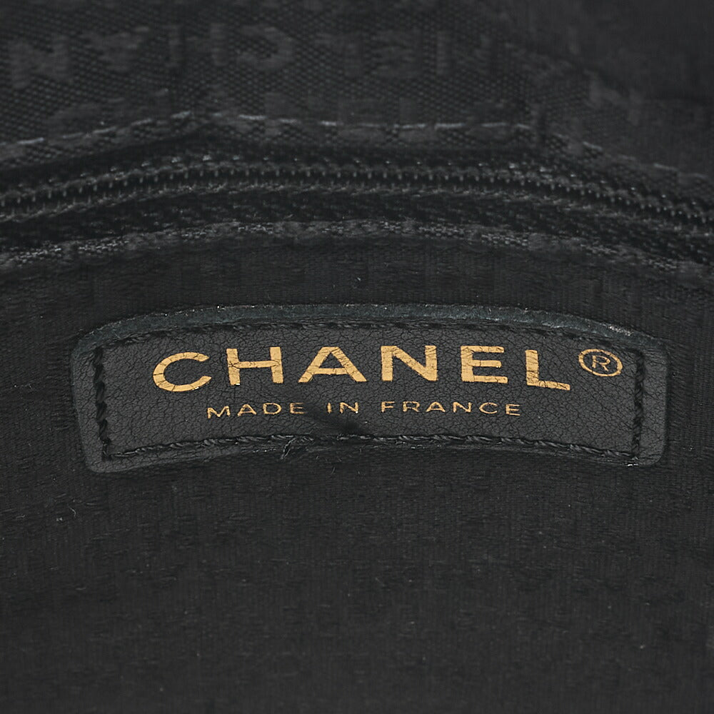 CHANEL One Shoulder Bag Chocolate Bar Coco Mark Lambskin Black Gold-Tone Hardware, Pre-Owned