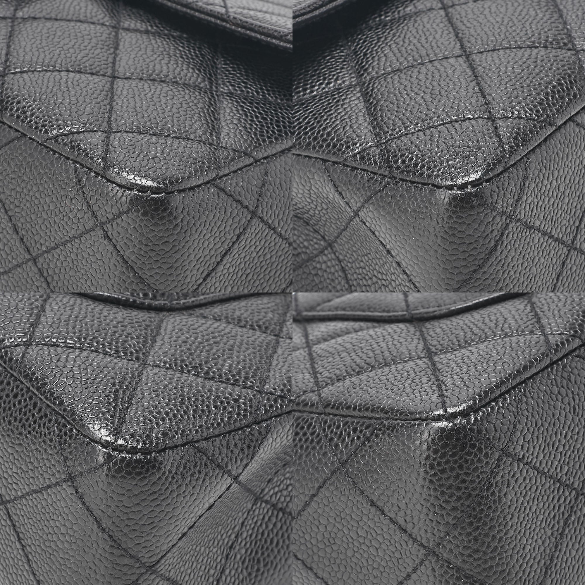 CHANEL Wood Chain Shoulder Bag Caviar Skin Wood Pattern Single Black Gold-Tone Hardware, Pre-Owned