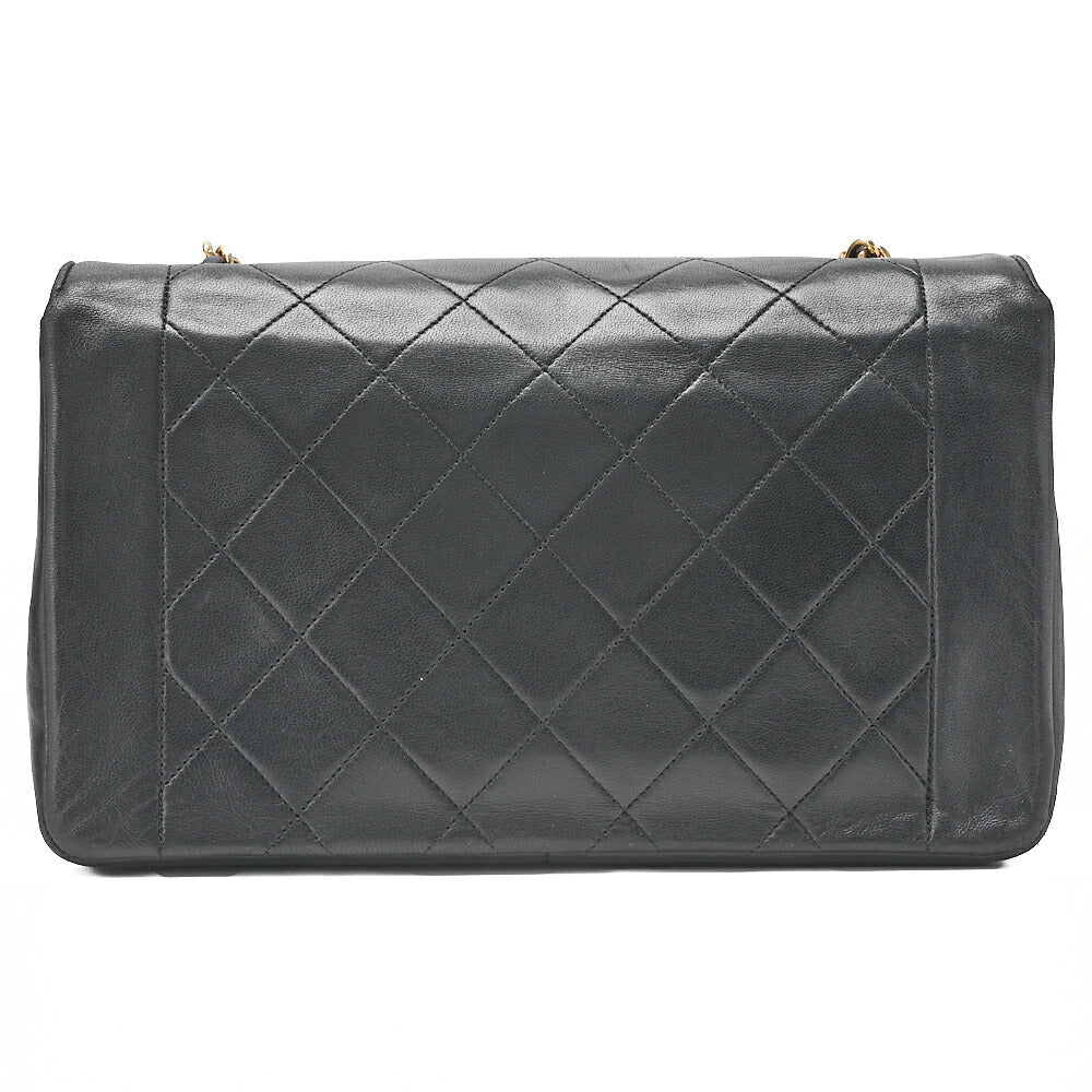 CHANEL Matelasse Diana Flap 25cm Chain Shoulder Lambskin Black Gold-Tone Hardware, Pre-Owned