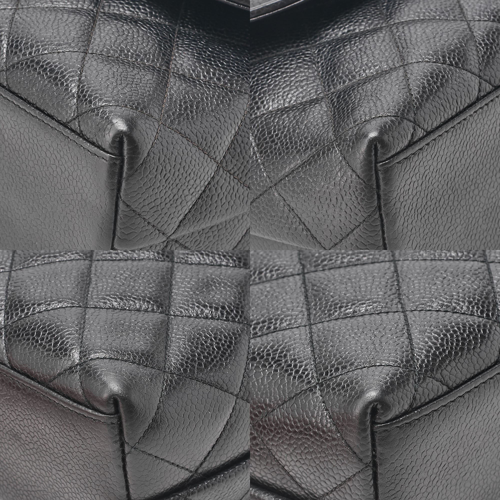 CHANEL Matelasse Round Flap Turnlock Shoulder Caviar Skin Black Gold-Tone Hardware, Pre-Owned