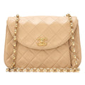 CHANEL Matelasse Coco Mark Turnlock Single Bijou Chain Shoulder Lambskin Beige Gold-Tone Hardware, Pre-Owned
