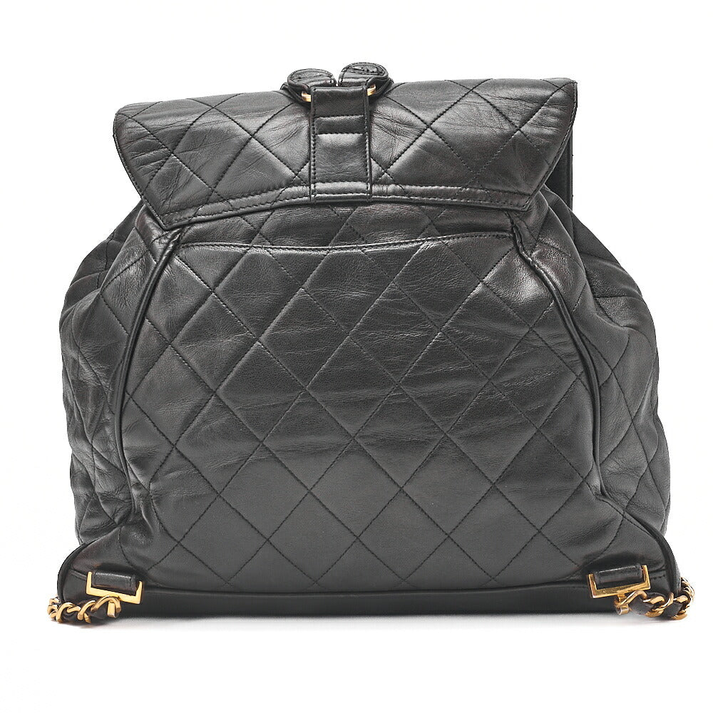 CHANEL Shoulder Bag Rucksack Lambskin Matelasse Deca Coco Turnlock Black Gold-Tone Hardware, Pre-Owned