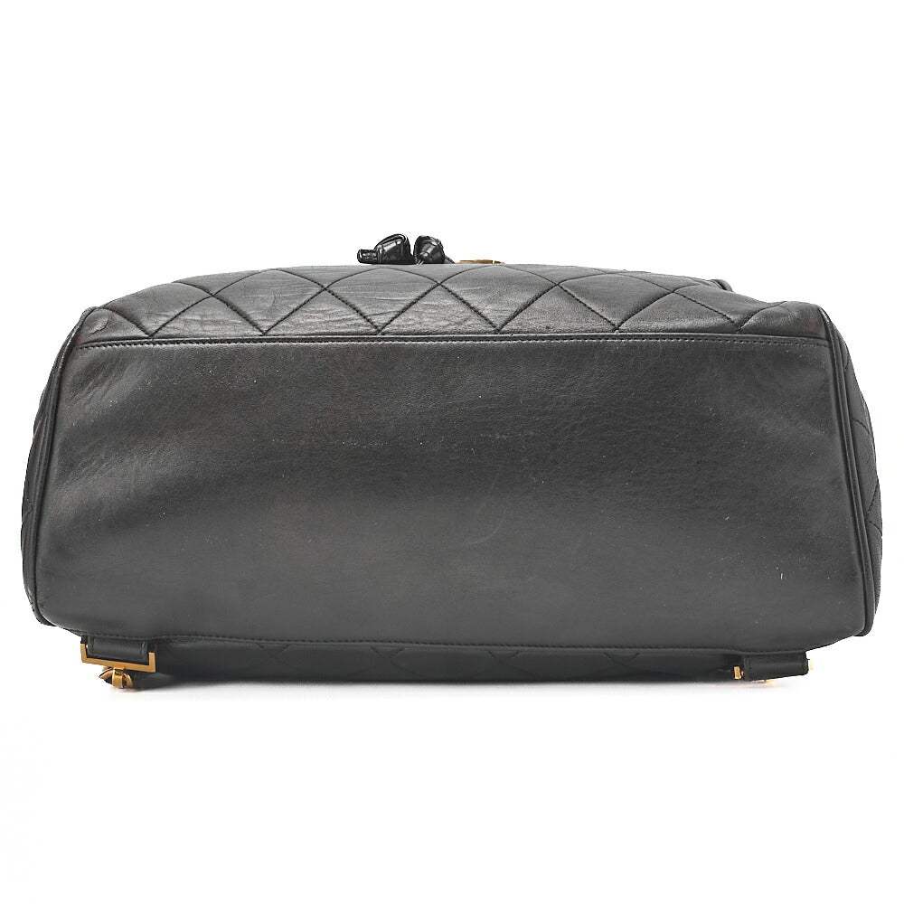 CHANEL Shoulder Bag Rucksack Lambskin Matelasse Deca Coco Turnlock Black Gold-Tone Hardware, Pre-Owned