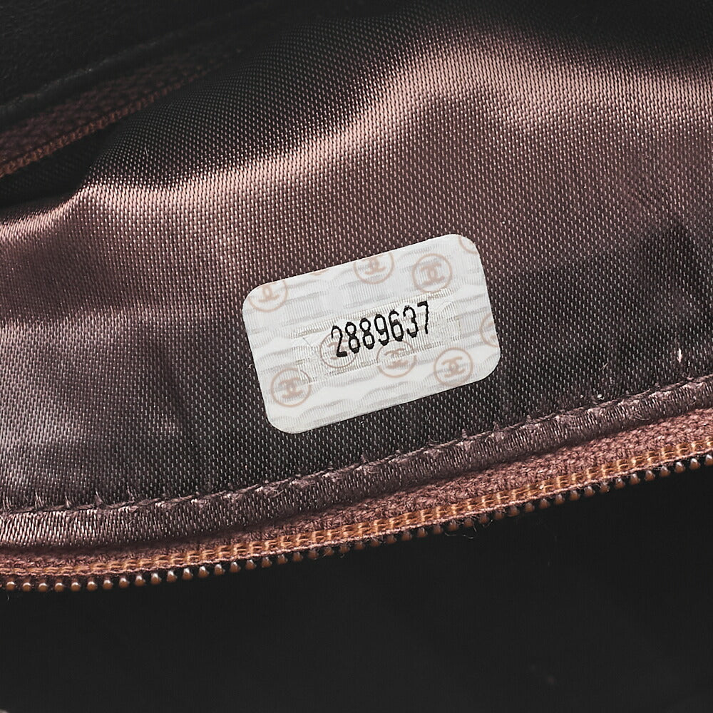 CHANEL Caviar Skin Coco Mark Ball Charm Diagonal Stitch Chain Shoulder Brown Gold-Tone Hardware, Pre-Owned