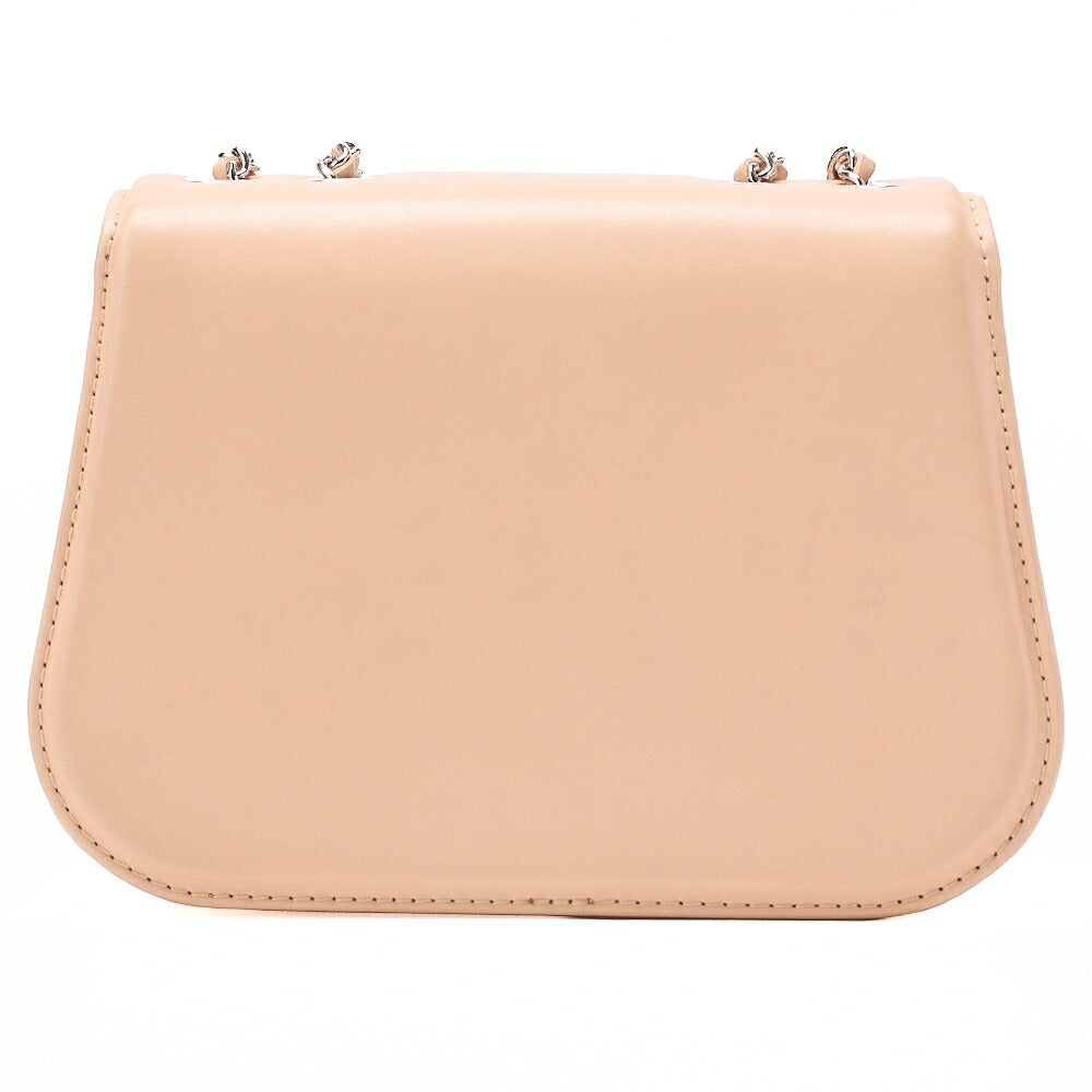 CHANEL Lambskin Turnlock Full Flap Luxury Line Chain Shoulder Beige Silver-Tone Hardware, Pre-Owned