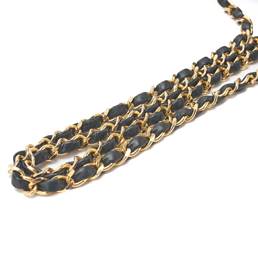 CHANEL Matelasse Big Coco Round Flap Single Push Lock Chain Shoulder Lambskin Black Gold-Tone Hardware, Pre-Owned