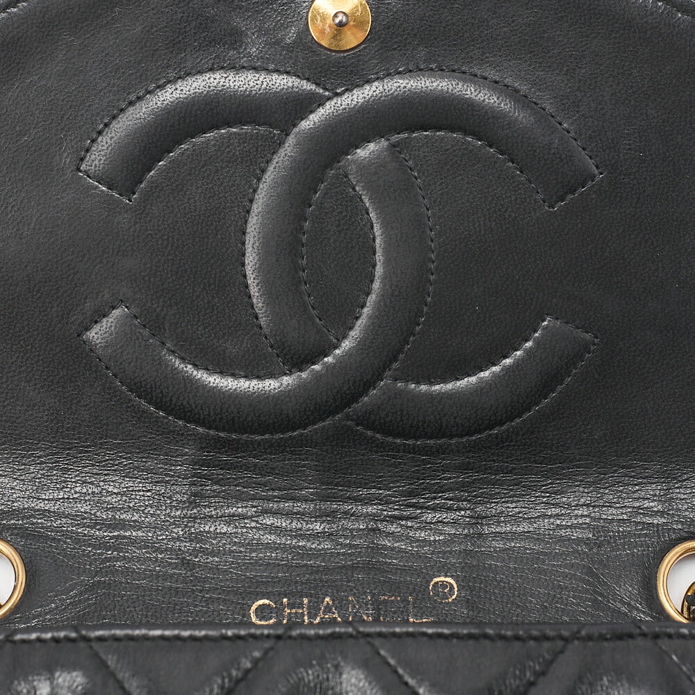 CHANEL Matelasse Big Coco Round Flap Single Push Lock Chain Shoulder Lambskin Black Gold-Tone Hardware, Pre-Owned