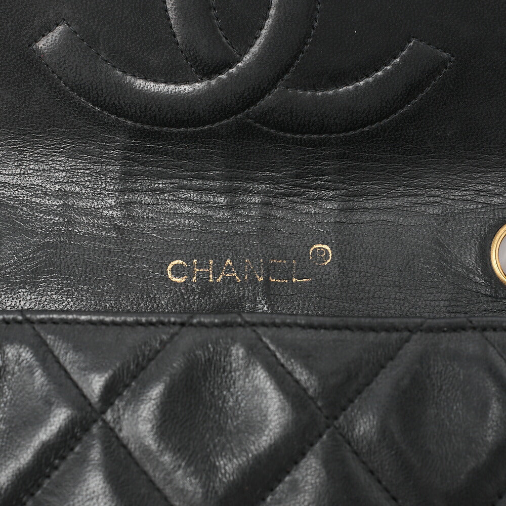 CHANEL Matelasse Big Coco Round Flap Single Push Lock Chain Shoulder Lambskin Black Gold-Tone Hardware, Pre-Owned