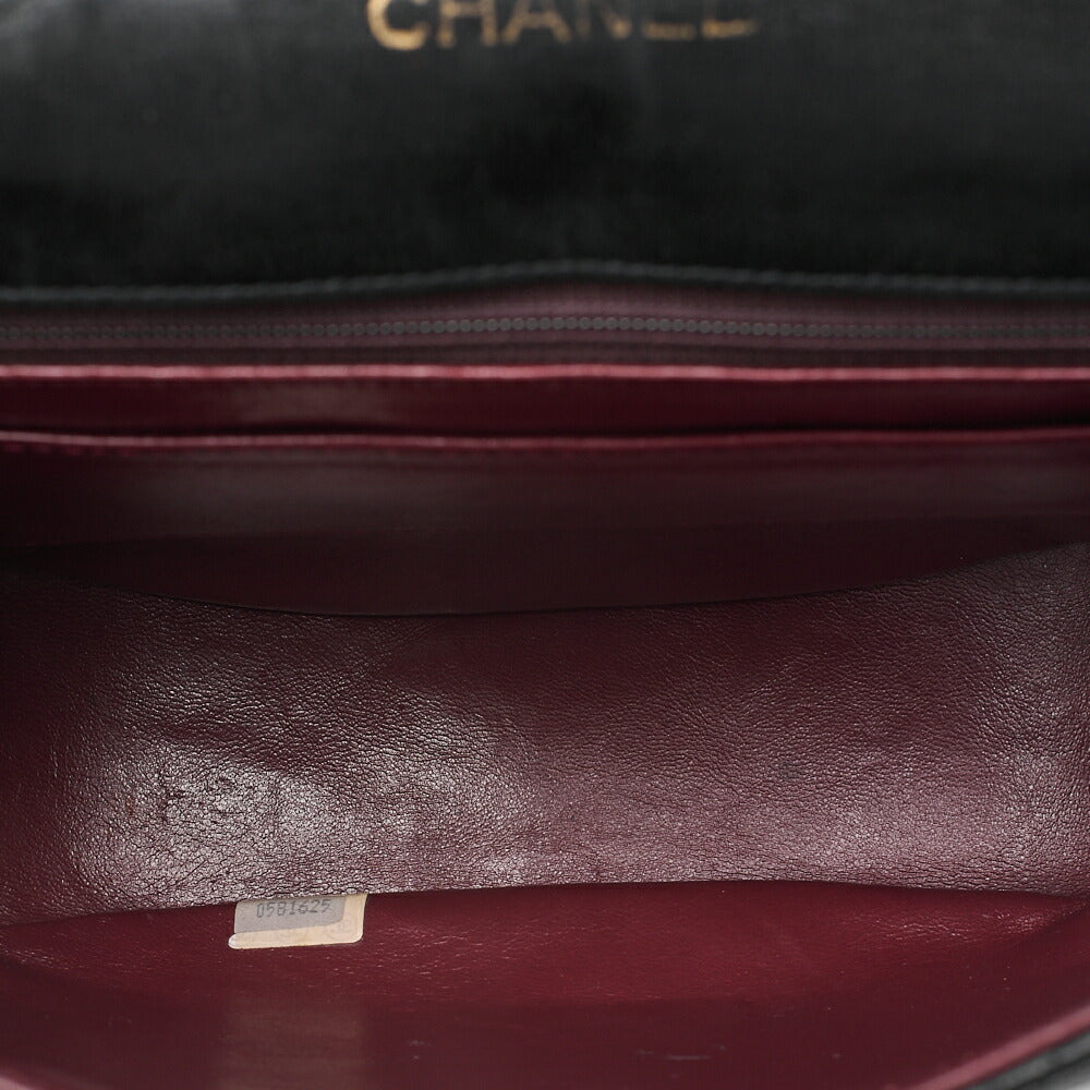 CHANEL Matelasse Big Coco Round Flap Single Push Lock Chain Shoulder Lambskin Black Gold-Tone Hardware, Pre-Owned