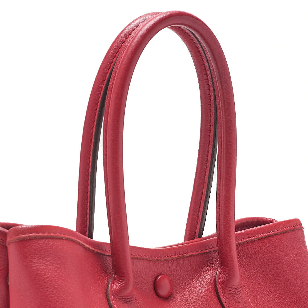 HERMES Garden Party TTPM Swift Rouge Tote Bag Rouge Silver-Tone Hardware, Pre-Owned