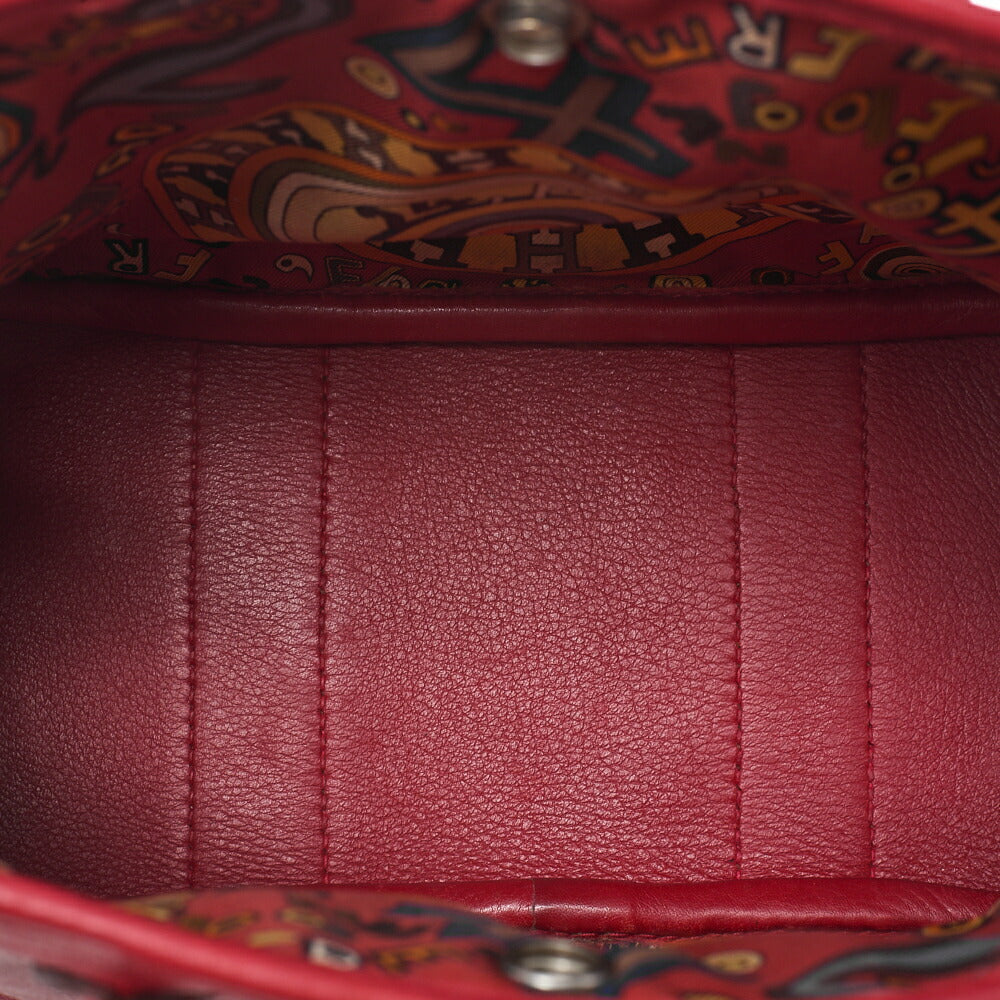 HERMES Garden Party TTPM Swift Rouge Tote Bag Rouge Silver-Tone Hardware, Pre-Owned