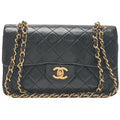 CHANEL Matlassse Double Flap 23cm Chain Shoulder Lambskin Black Gold-Tone Hardware, Pre-Owned