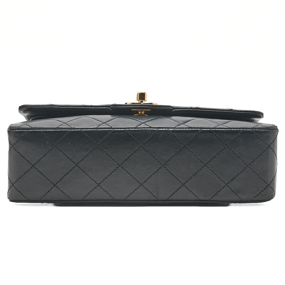 CHANEL Matlassse Double Flap 23cm Chain Shoulder Lambskin Black Gold-Tone Hardware, Pre-Owned